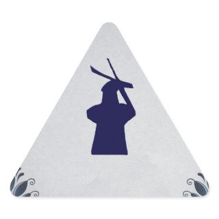 Delft blue tile windmill 'de Roos' in Delft Triangle Sticker