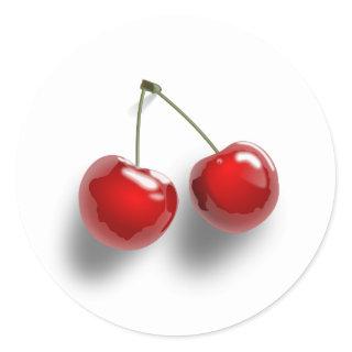 Delicious Cherries Classic Round Sticker