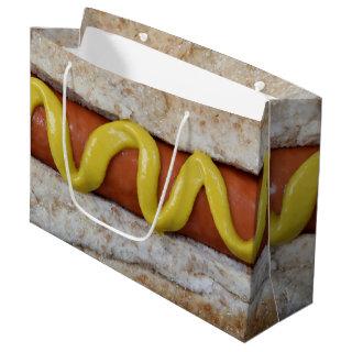 delicious hot dog with mustard photograph large gift bag