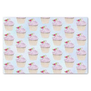 Delicious Pink Cupcake Berry on Top Tissue Paper