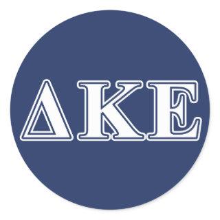 Delta Kappa Epsilon White and Blue Letters Classic Round Sticker