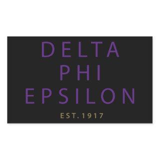 Delta Phi Epsilon Modern Type Rectangular Sticker