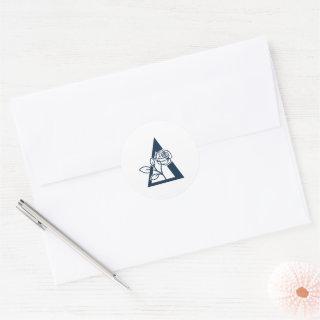 Delta Phi Lambda Sorority Rose Design Classic Round Sticker