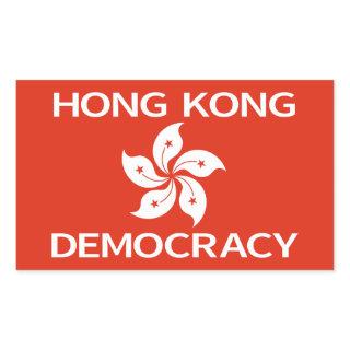 Democracy Hong Kong Orchid Flag Rectangular Sticker