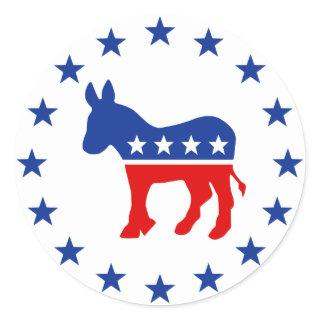 Democrat Donkey Round Sticker