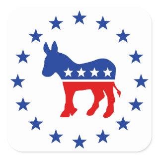 Democrat Donkey Square Sticker
