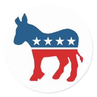 DEMOCRAT LOGO CLASSIC ROUND STICKER
