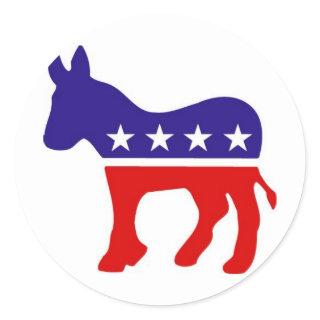 Democratic Party Donkey Round Stickers