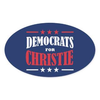 Democrats for Chris Christie Oval Sticker