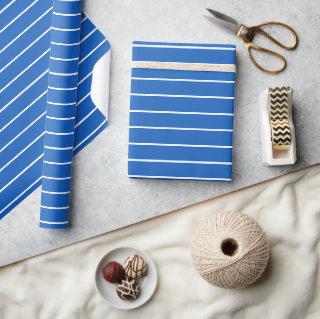 Denim Blue White Thin Horizontal Striped