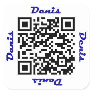 Denis QR Code Personalized NAME Sticker