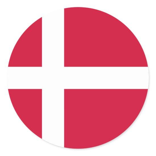 Denmark Flag Design Classic Round Sticker