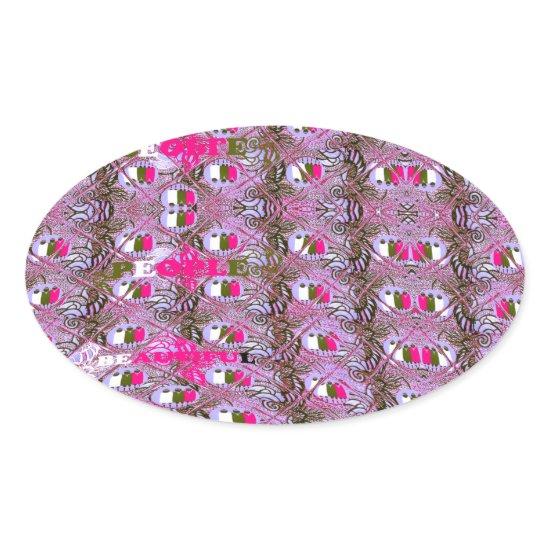 Dense and Intricate Abstract Pattern Art Print Oval Sticker