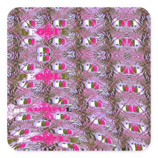 Dense and Intricate Abstract Pattern Art Print Square Sticker