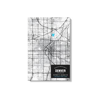 Denver, Colorado City Map + Mark Your Location Canvas Print