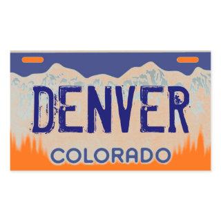 Denver Colorado orange blue license plate stickers