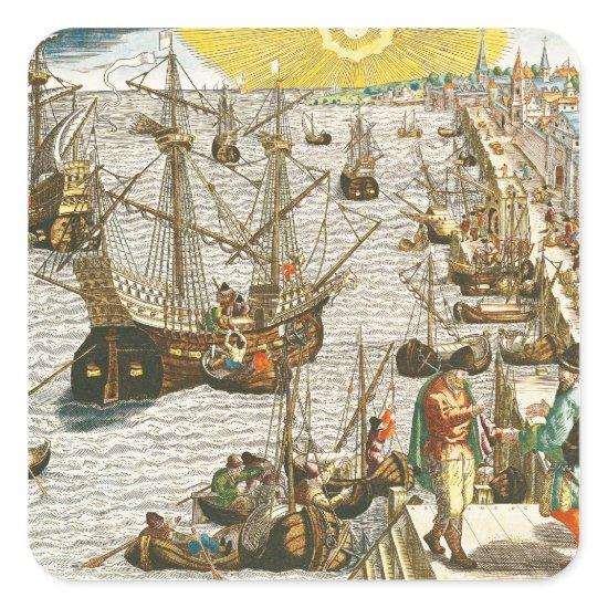 Departure from Lisbon for Brazil Square Sticker