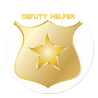 Deputy Helper Badge Classic Round Sticker