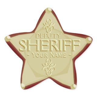 Deputy Sheriff with Your Name Badge Sticker