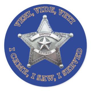 Deputy Sheriff's Badge Logo Classic Round Sticker
