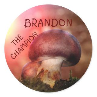 Der  Campion mit dem Champignon Classic Round Sticker