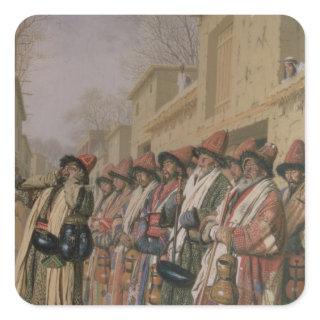 Dervishes' Chorus Begging Alms in Tashkent, 1870 Square Sticker