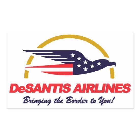 DeSantis Airlines Bringing The Border To You Recta Rectangular Sticker