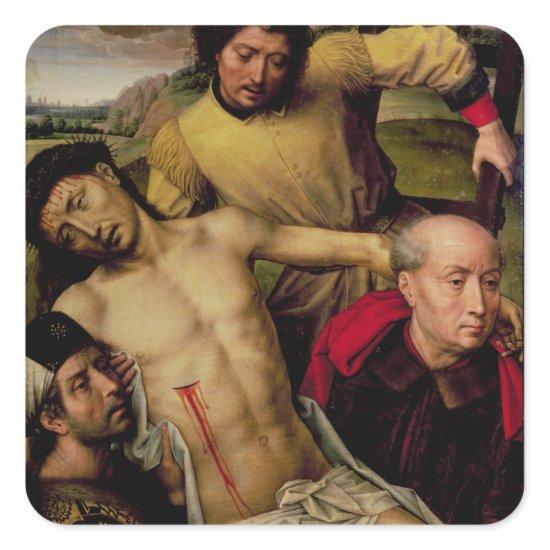 Descent from the Cross, left hand panel Square Sticker