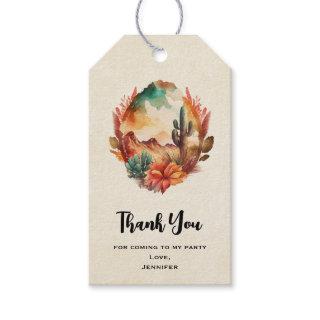 Desert Cactus and Mountains Party Thank You Gift Tags