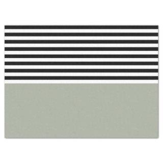 Desert Sage With Black and White Stripes Tissue Paper