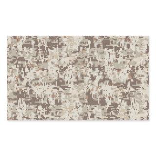 Desert Style Digital Camouflage Beige Decor Rectangular Sticker