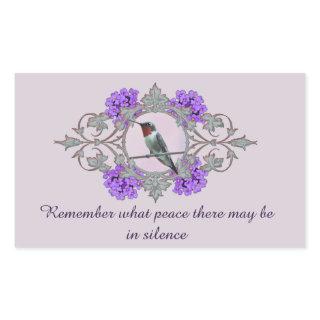 Desiderata Quote and Peaceful Hummingbird Rectangular Sticker