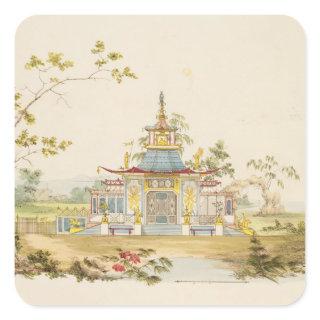 Design for a Chinese Temple, c.1810 (pen & ink and Square Sticker