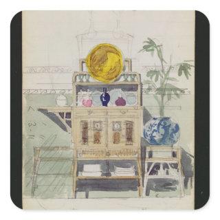 Design for a Sideboard, c.1860s-70s (w/c & pencil Square Sticker
