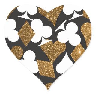 Destiny Las Vegas Heart Sticker Faux Gold Glitter