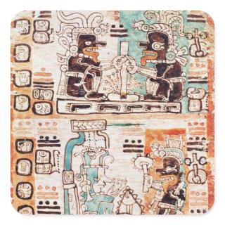 Detail from a Mayan codex Square Sticker