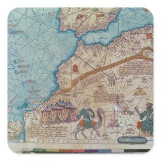 Detail from the Catalan Atlas, 1375 Square Sticker