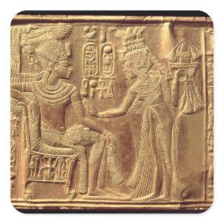 Detail from the Golden Shrine of Tutankhamun Square Sticker