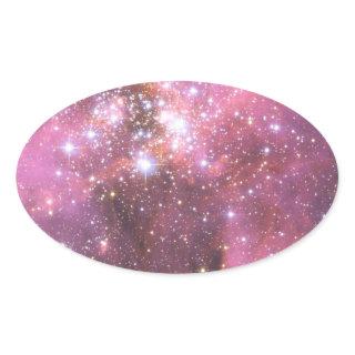 Detail of NGC 346 in Pink Oval Sticker