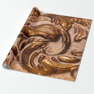 detail of ornamental picture frame, bronze color.