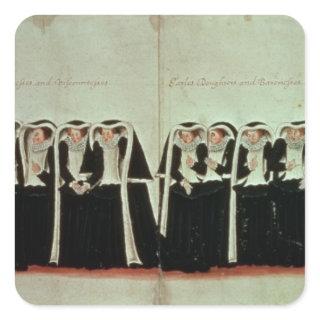 Detail of the Funeral Procession Square Sticker
