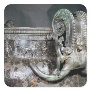Detail of the gorgon handle from a krater square sticker