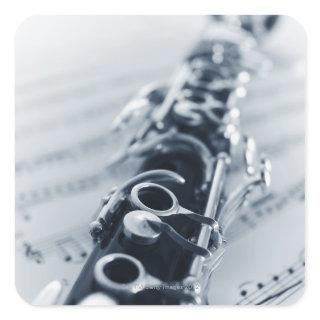 Detailed Clarinet Square Sticker