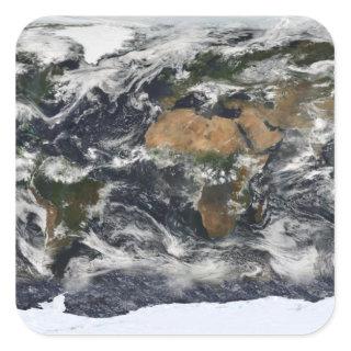 Detailed satellite view of Earth Square Sticker