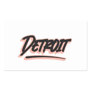 Detroit Graffiti Style Rectangular Sticker
