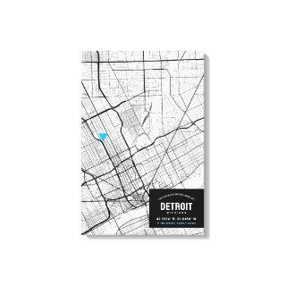 Detroit, Michigan City Map + Mark Your Location Canvas Print