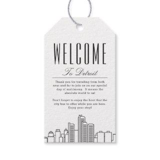 Detroit Skyline | Welcome Message Gift Tags