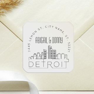 Detroit Wedding | Pre-Addressed Envelope Seal