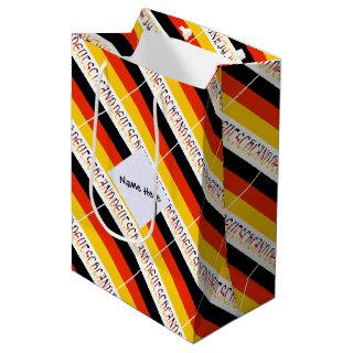 Deutchland and German Flag Tiled Personalized  Medium Gift Bag