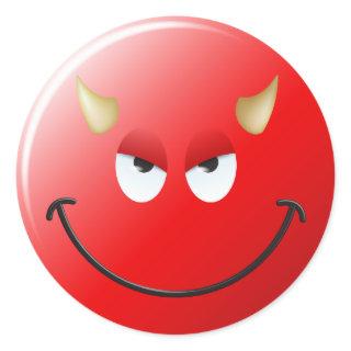 Devil Face Classic Round Sticker